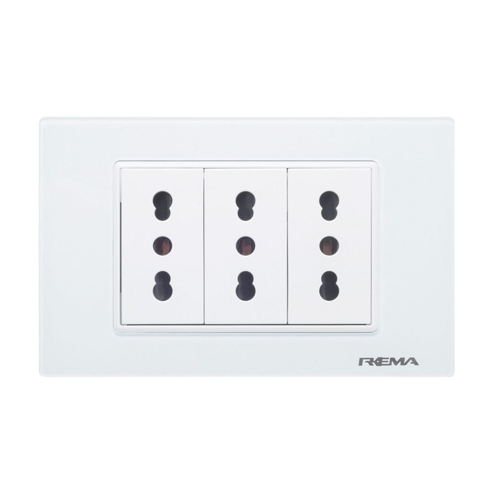 Enchufe 10/16a Triple L&iacute;nea Array&aacute;n Marfil Rema image number 0.0